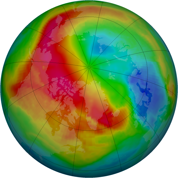 Arctic ozone map for 06 February 1990